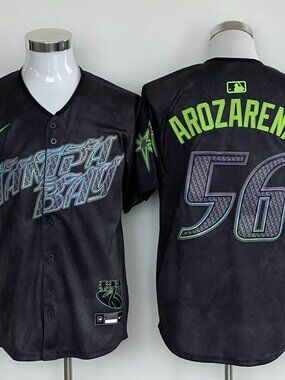 Arozarena #56 Baseball Jersey - Black/Neon "Grit & Glow" Edition